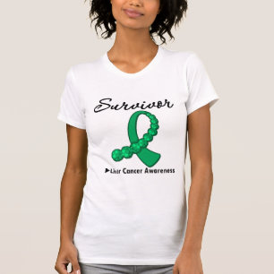 Liver Cancer Survivor Gemstone Ribbon T-Shirt