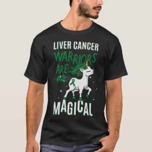 Liver Cancer Warrior Magical Unicorn Green Ribbon T-Shirt