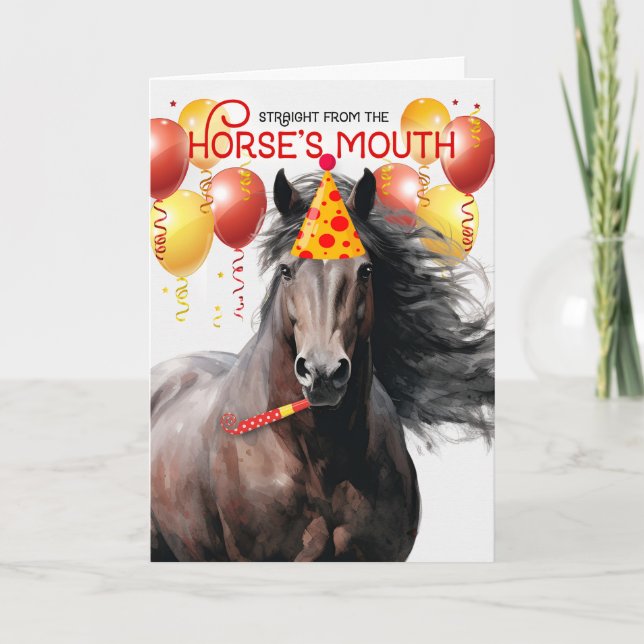 Liver Chestnut Horse Funny Birthday Card (Front)