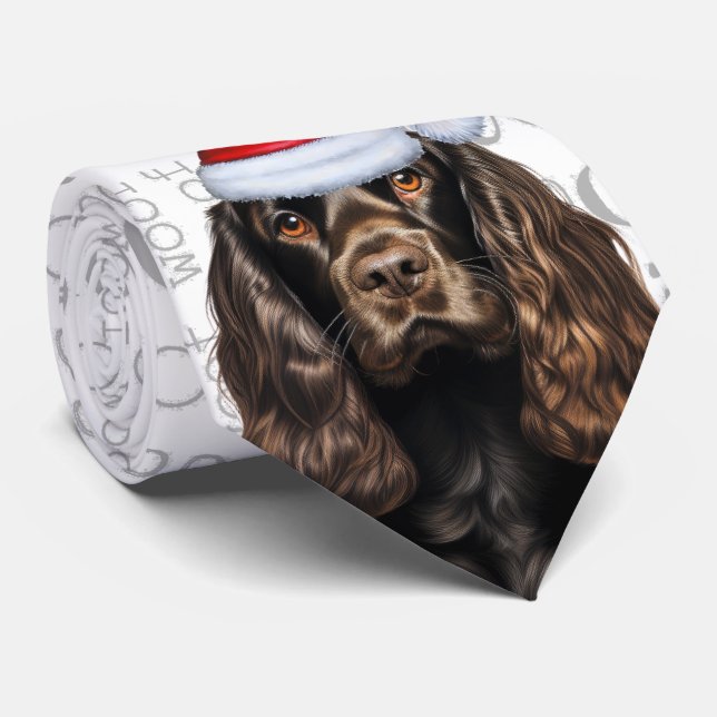 Liver Cocker Spaniel Christmas Dog Lover Holiday Tie (Rolled)