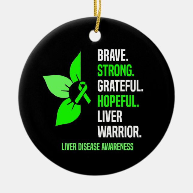 Liver Disease Awareness Ceramic Ornament (Front)