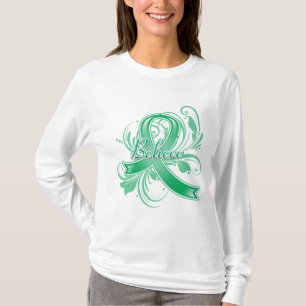 Liver Disease Believe Flourish Ribbon T-Shirt