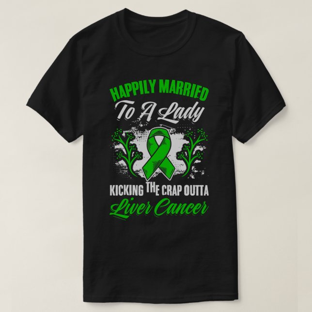 Liver Disease Support Kicking Liver Cancer Awarene T-Shirt (Design Front)