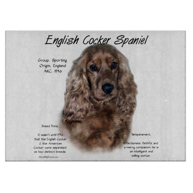 Liver English Cocker Spaniel History  Cutting Board (Front)