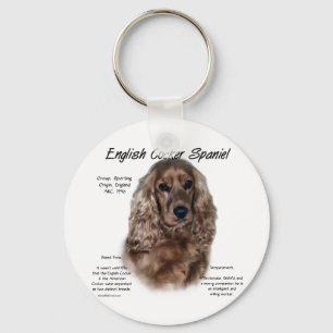 Liver English Cocker Spaniel History Key Ring