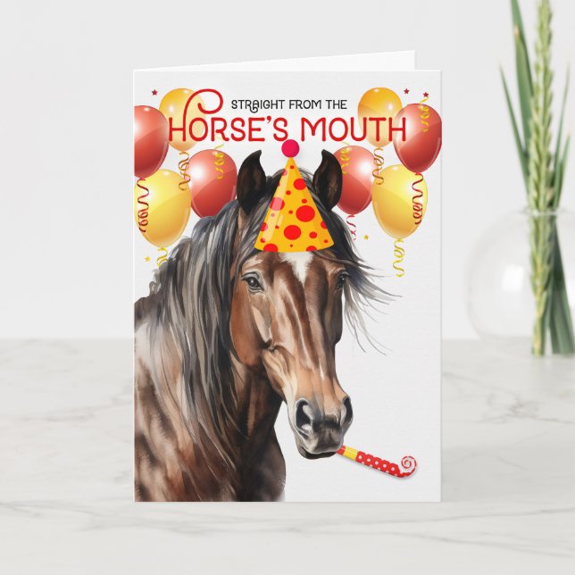 Liver Quarter Horse Funny Birthday Card (Front)