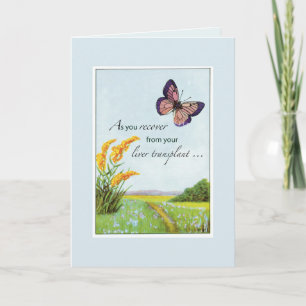 Liver Transplant Religious Get Well Butterfly Card