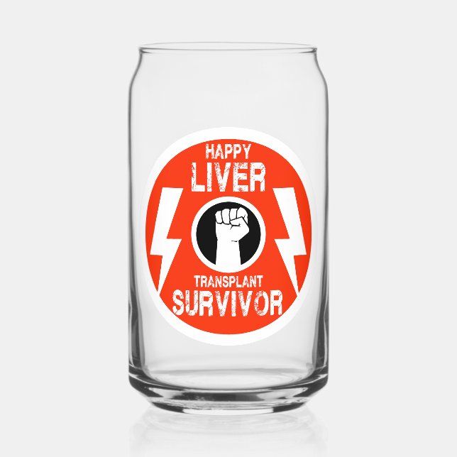 Liver Transplant Survivor Can Glass (Front)