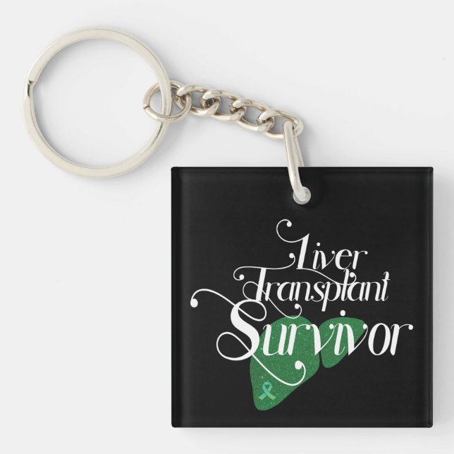 Liver Transplant Survivor Custom  Key Ring (Front)