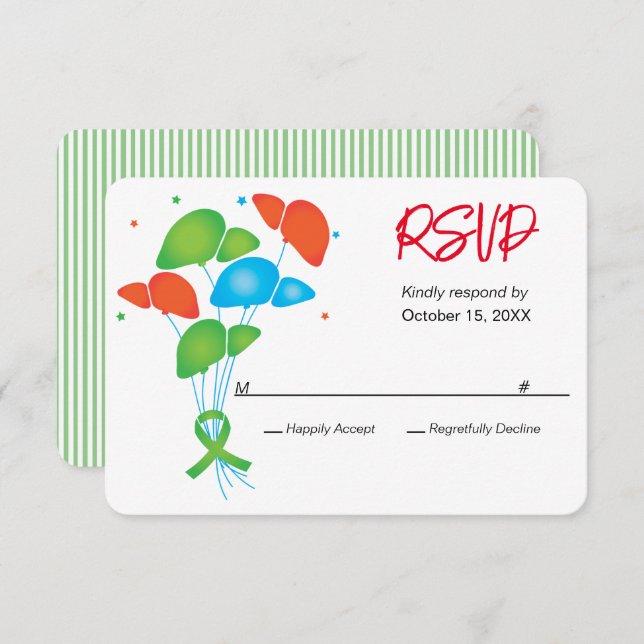 Liver-versary Balloons Customisable Party RSVP (Front/Back)