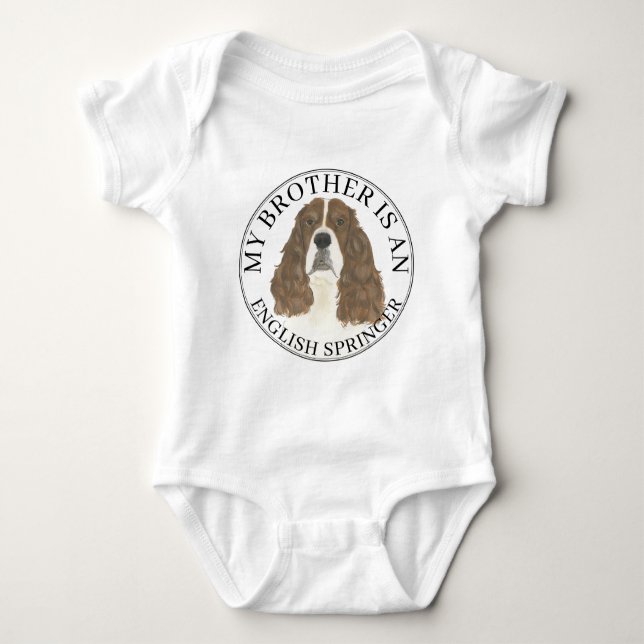 Liver & White English Springer Spaniel Baby Bodysuit (Front)