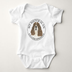 Liver & White English Springer Spaniel Big Sister Baby Bodysuit