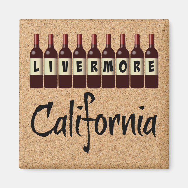 Livermore California Red Wine Bottles Tasting Fun Magnet (Front)
