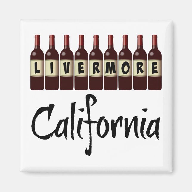 Livermore California Red Wine Bottles Tasting Fun Magnet (Front)