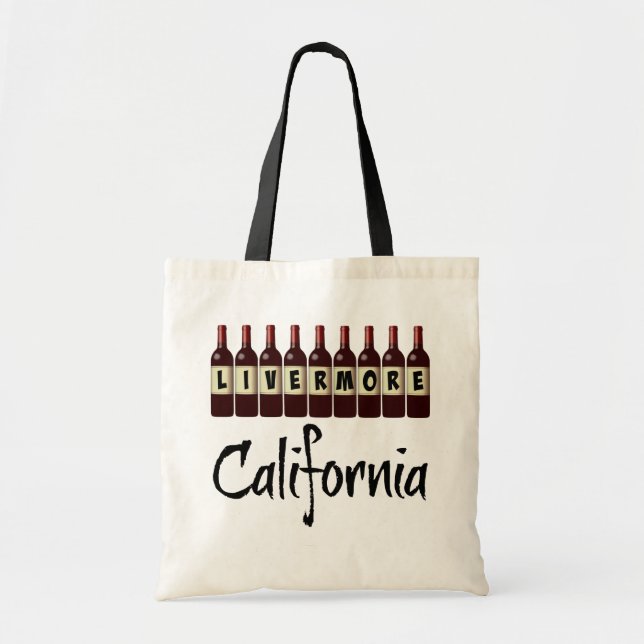 Livermore California Red Wine Bottles Tasting Fun Tote Bag (Front)