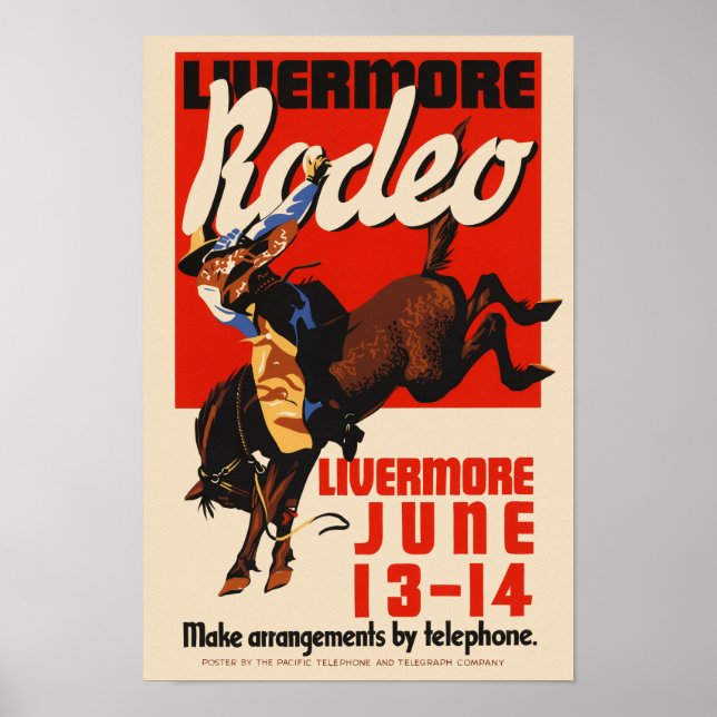 Livermore Rodeo USA Vintage Poster 1933 (Front)