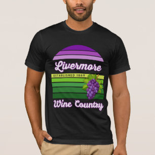 Livermore Wine Country Purple Green Stripes Grapes T-Shirt