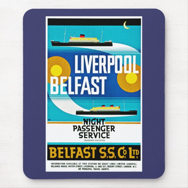 Liverpool - Belfast Ferry Mouse Pad (Front)