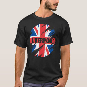 Liverpool British Flag England Uk Britain Union Ja T-Shirt