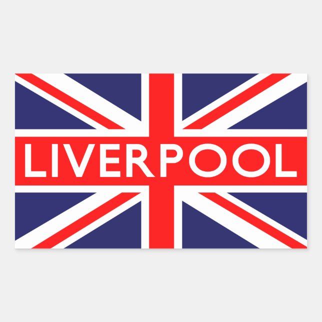 Liverpool : British Flag Rectangular Sticker (Front)