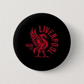 Liverpool England Est 1207 Round Red Distressed 6 Cm Round Badge