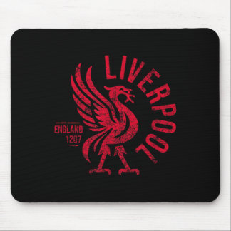 Liverpool England Est 1207 Round Red Distressed Mouse Pad
