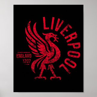 Liverpool England Est 1207 Round Red Distressed Poster