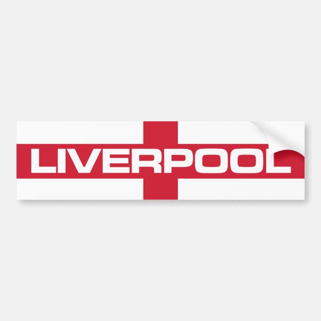 Liverpool England Flag Bumper Sticker (Front)