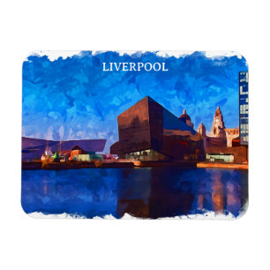 Liverpool England Panorama View Painting Magnet