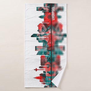 Liverpool England Skyline Bath Towel