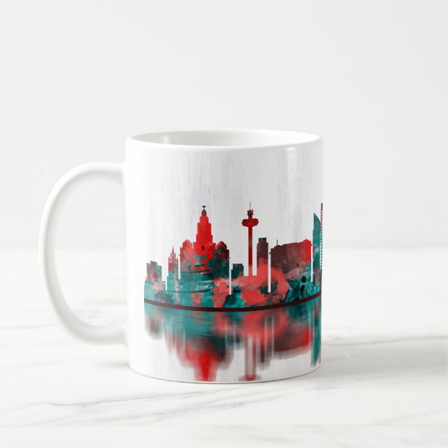 Liverpool England Skyline Coffee Mug (Left)