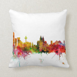Liverpool England Skyline Cushion