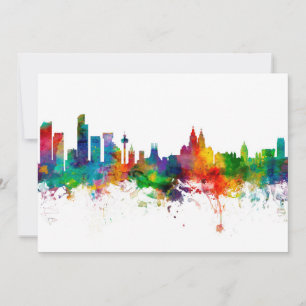 Liverpool England Skyline Invitation