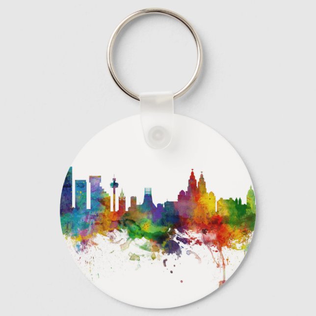 Liverpool England Skyline Key Ring (Front)