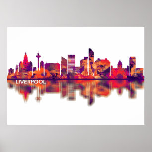 Liverpool England Skyline Poster