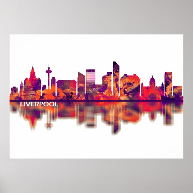 Liverpool England Skyline Poster (Front)