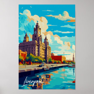 Liverpool England vintage travel  Poster