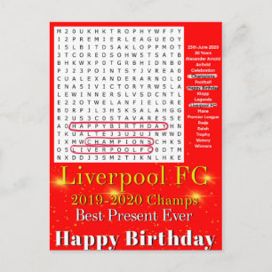 Liverpool FC 2020 Champions Postcard