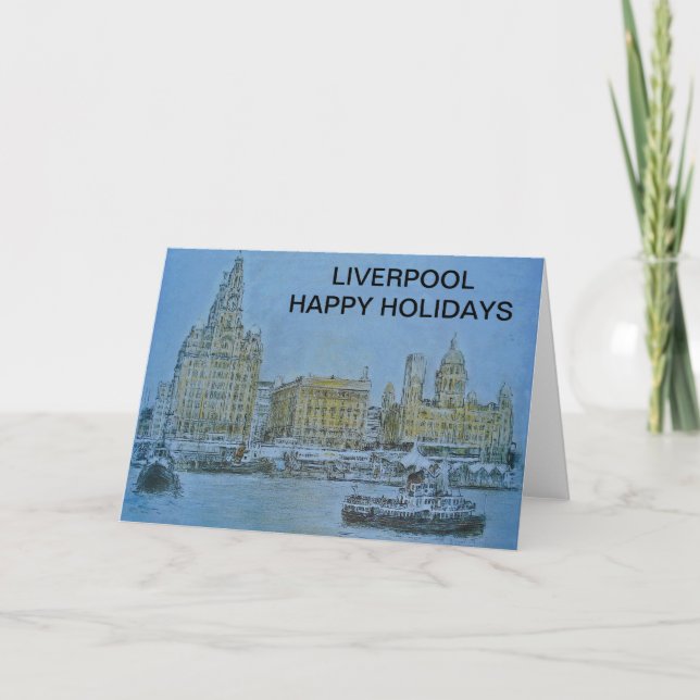 Liverpool Happy Holidays by Colin Carr-Nall Holiday Card (Front)