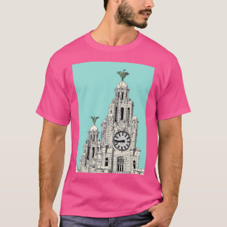 Liverpool Liver Building Travel Print T-Shirt