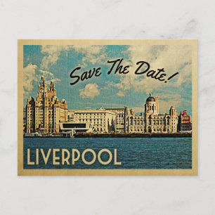 Liverpool Save The Date UK England Announcement Postcard