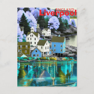 Liverpool Travel Postcard Art, Liverpool Travel Ar