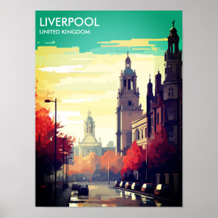 Liverpool United Kingdom Travel Postcard Poster