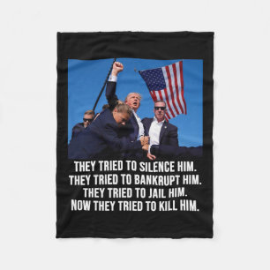 Lives Donald Trump Mug Shot - Never Surrender Fleece Blanket