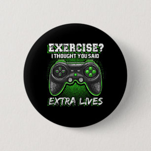 Lives Funny Video Game Controller Retro Gamer Boys 6 Cm Round Badge
