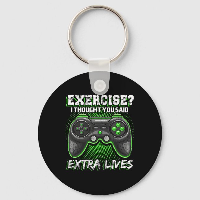 Lives Funny Video Game Controller Retro Gamer Boys Key Ring (Front)