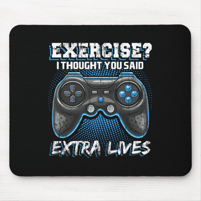 Lives Funny Video Game Controller Retro Gamer Boys Mouse Pad (Front)