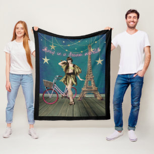 Lives In A Dream World Funky Altered Art Fleece Blanket