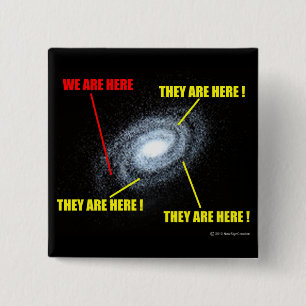 Lives in Galaxy 15 Cm Square Badge