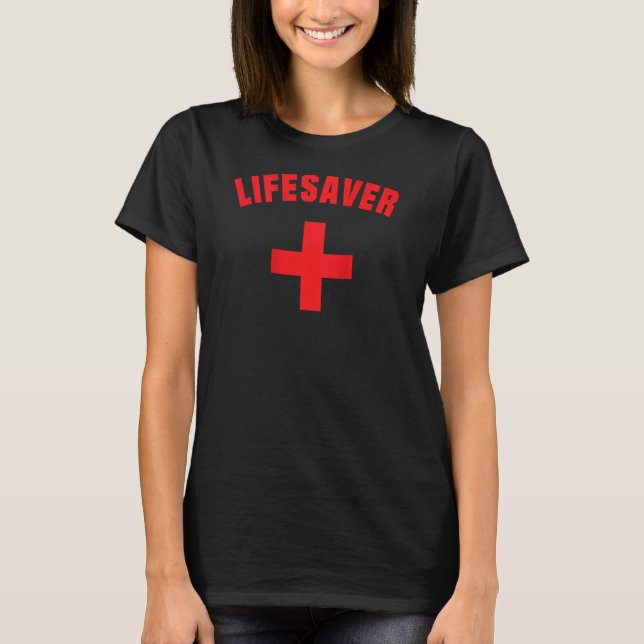 Livesaver On The back summer swimming Rescue 3 T-Shirt (Front)